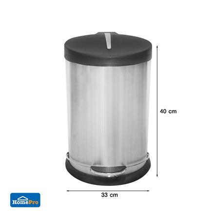 ถังขยะเหยียบกลม ACCO GENTLY 12 ลิตร สีเงิน_7