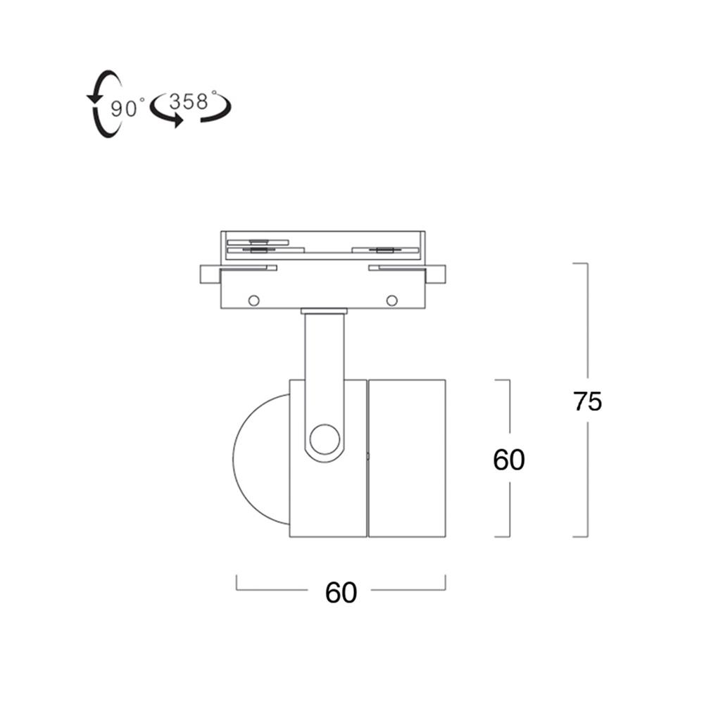 แทรคไลท์ ติดราง GU5.3 LUMAX ETRP  สีขาว