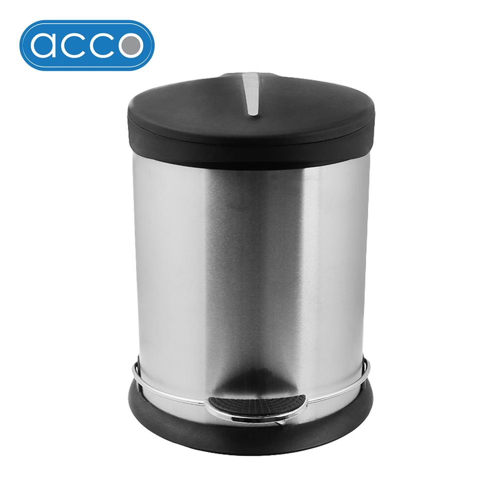 ถังขยะเหยียบกลม ACCO GENTLY 5 ลิตร สีเงิน_1