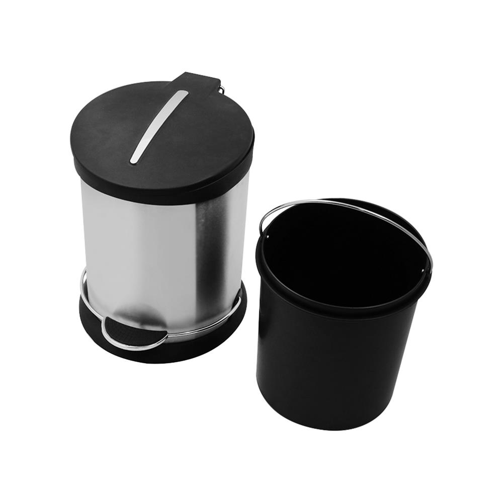 ถังขยะเหยียบกลม ACCO GENTLY 5 ลิตร สีเงิน