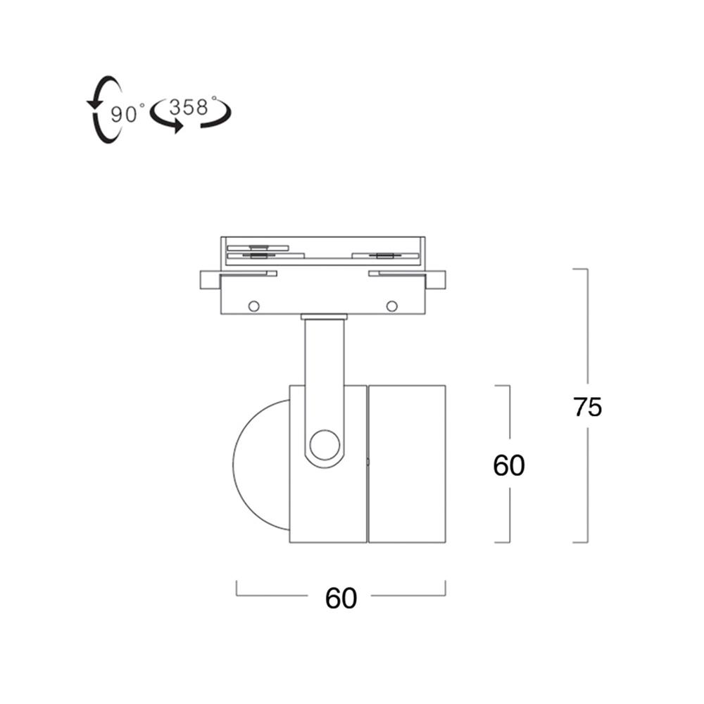 แทรคไลท์ ติดราง GU5.3 LUMAX ETRP สีดำ