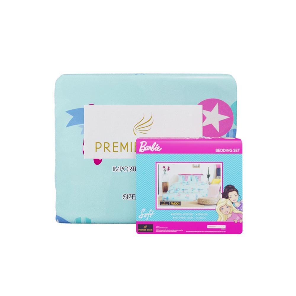 ชุดผ้าปูที่นอน 5 ฟุต 6 ชิ้น PREMIER SATIN BARBIE PM001
