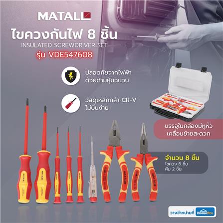 ชุดไขควงกันไฟ MATALL VDE547608 8 ชิ้น_5