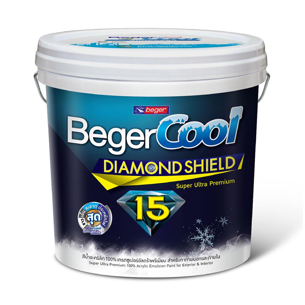 สีน้ำทาภายนอก BEGERCOOL DIAMONDSHIELD 15 #SW-8800 สี SUPER WHITE เนียน 2.5 แกลลอน