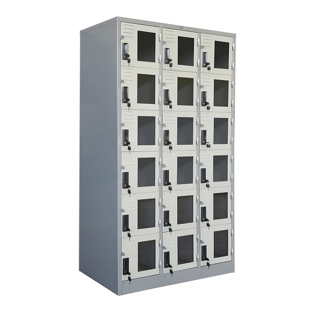 ตู้ล็อกเกอร์ 18 ประตู SURE LKG-18 สีเทา