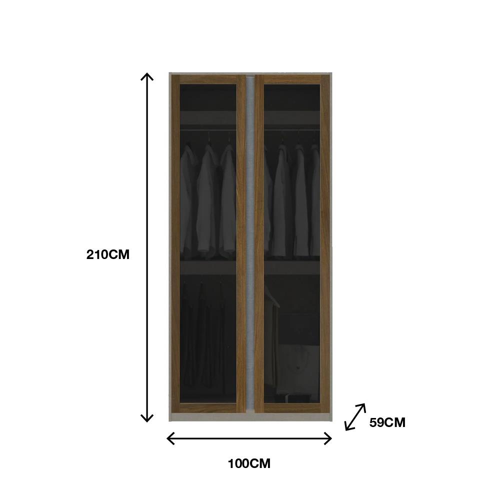 ตู้เสื้อผ้า 2 บานเปิด KONCEPT BLOX 100 ซม. สี WALNUT LEGATO