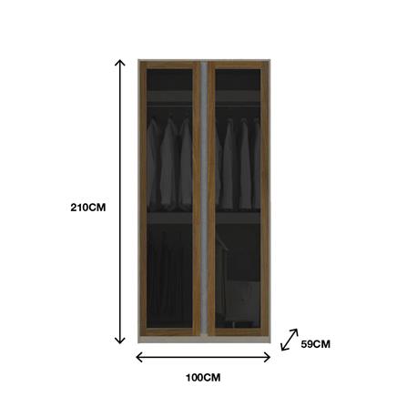 ตู้เสื้อผ้า 2 บานเปิด KONCEPT BLOX 100 ซม. สี WALNUT LEGATO_3