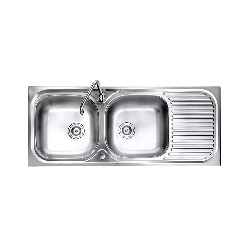 ซิงค์ฝัง 2 หลุม 1 ที่พัก MESTER MSX120 สีเงิน