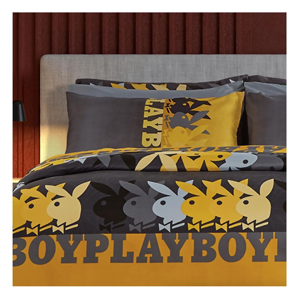 ชุดผ้าปูที่นอน 5 ฟุต 6 ชิ้น PREMIER SATIN PLAYBOY PM008