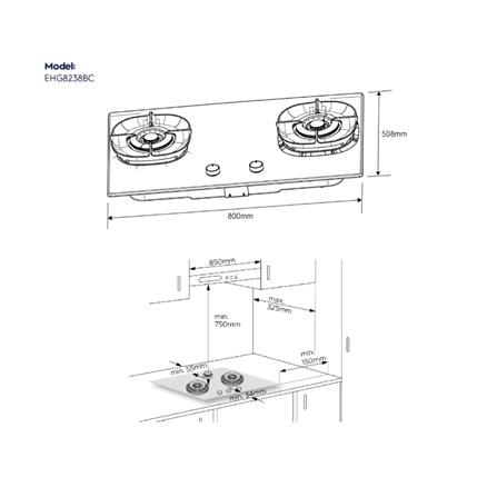 เตาฝังแก๊ส ELECTROLUX EHG8238BC 80 ซม._4