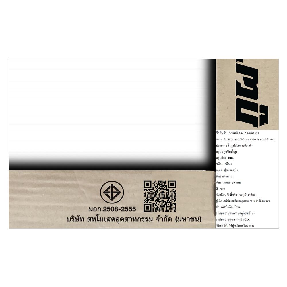 กระเบื้องผนัง 10x16 นิ้ว ภูผา ดาเรศ ขาว