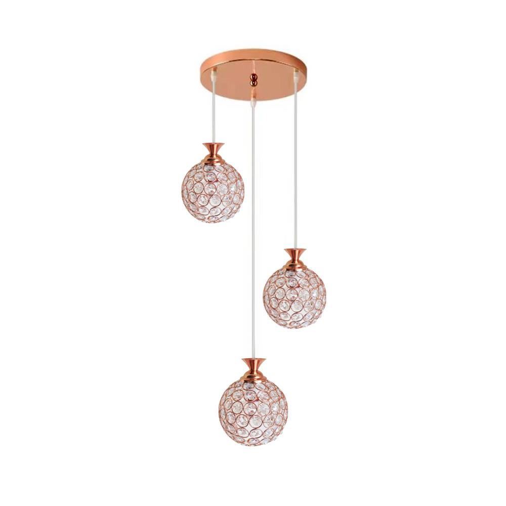 ไฟช่อ NEOLIGHT CS 9008-3 สีขาว/โรสโกลด์ 3 หัว