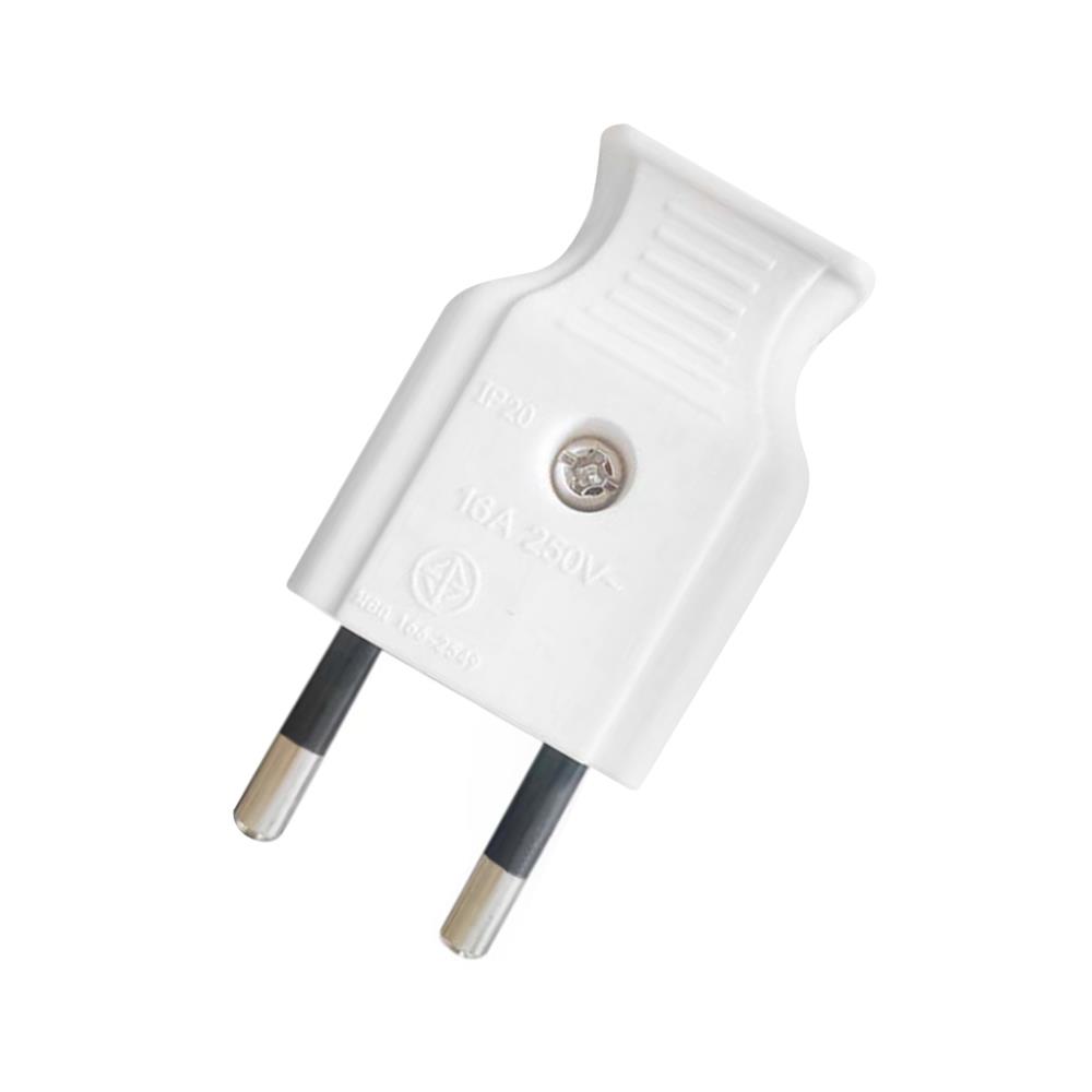 ปลั๊กตัวผู้ 2 ขากลม ELECKTA ZBG601 สีขาว