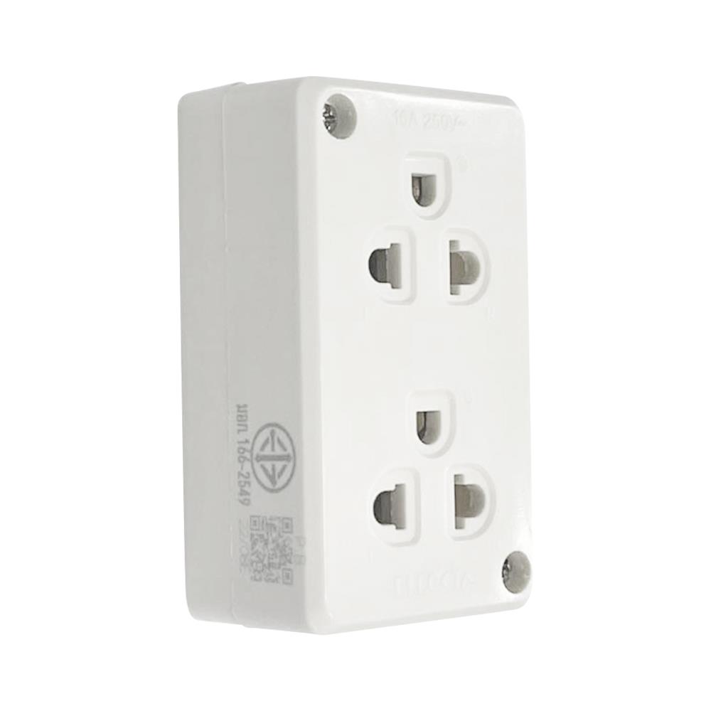 ปลั๊กลอย 2 ที่ ELECKTA TIS WKG04 สีขาว