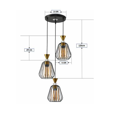 ไฟช่อ NEOLIGHT CS 9007-3 สีชา/ทอง/ขาว 3 หัว_2
