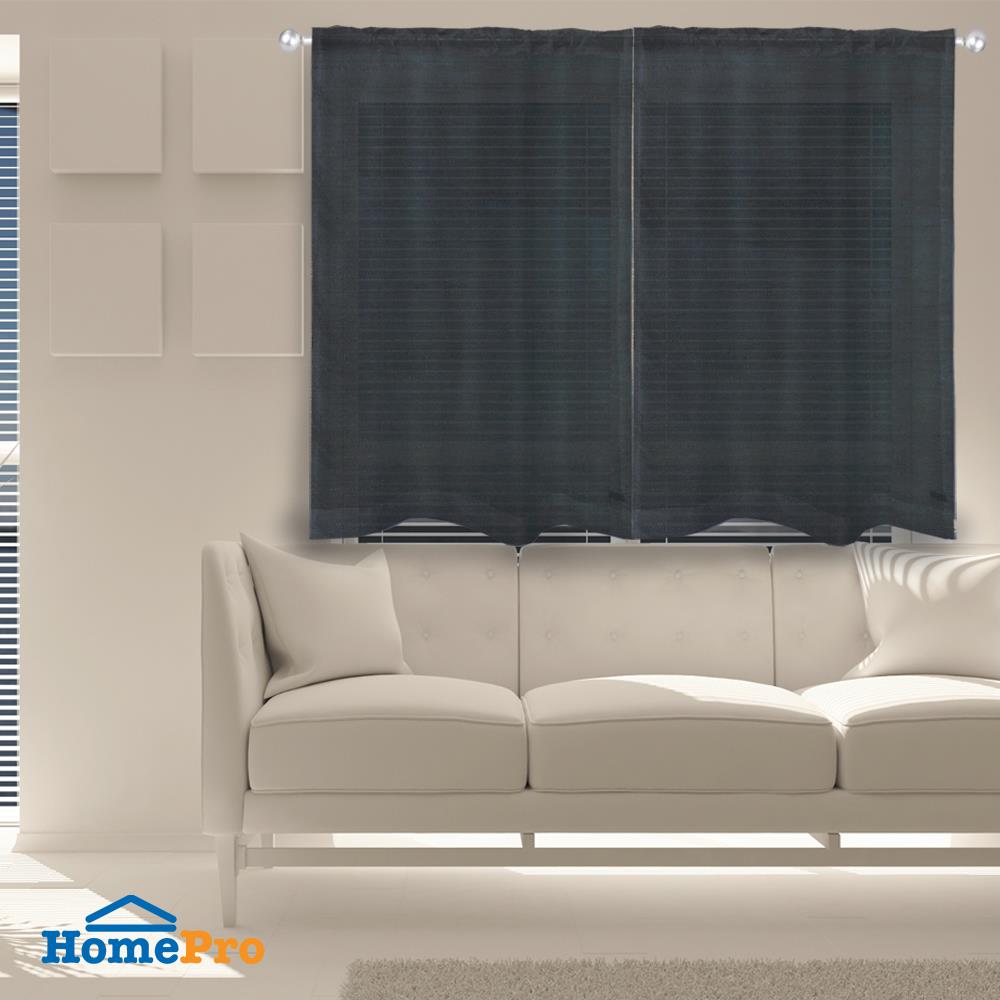 ผ้าม่านโปร่งสอดหู HOME LIVING STYLE RAIN 160X160 ซม. สีเทา
