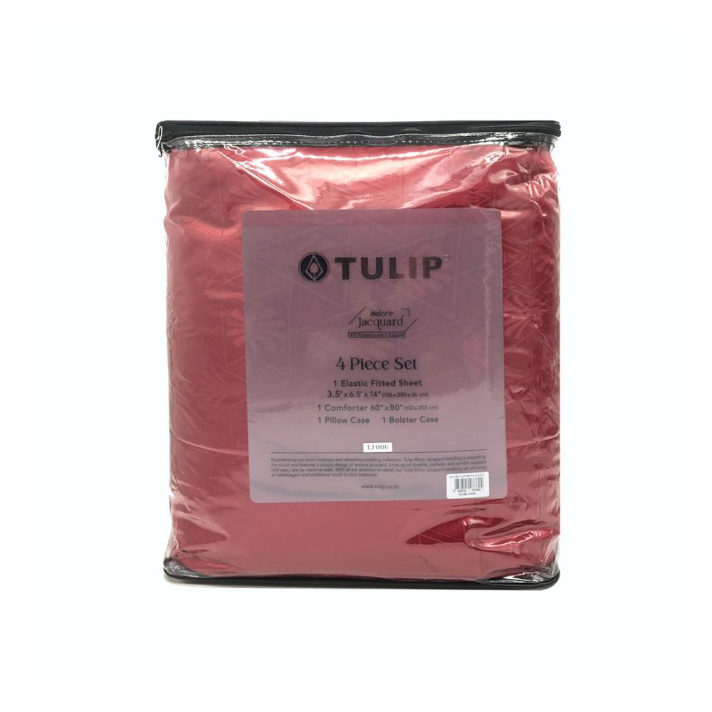 ชุดผ้าปูที่นอน 3.5 ฟุต 4 ชิ้น TULIP MICRO JACQUARD 02185-TJ006