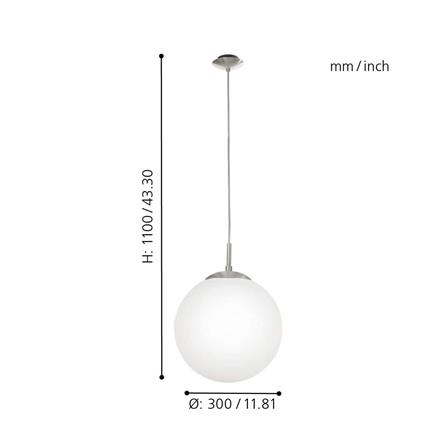 ไฟช่อ EGLO RONDO 85263 แก้ว สีขาว/โครม 1 หัว_2