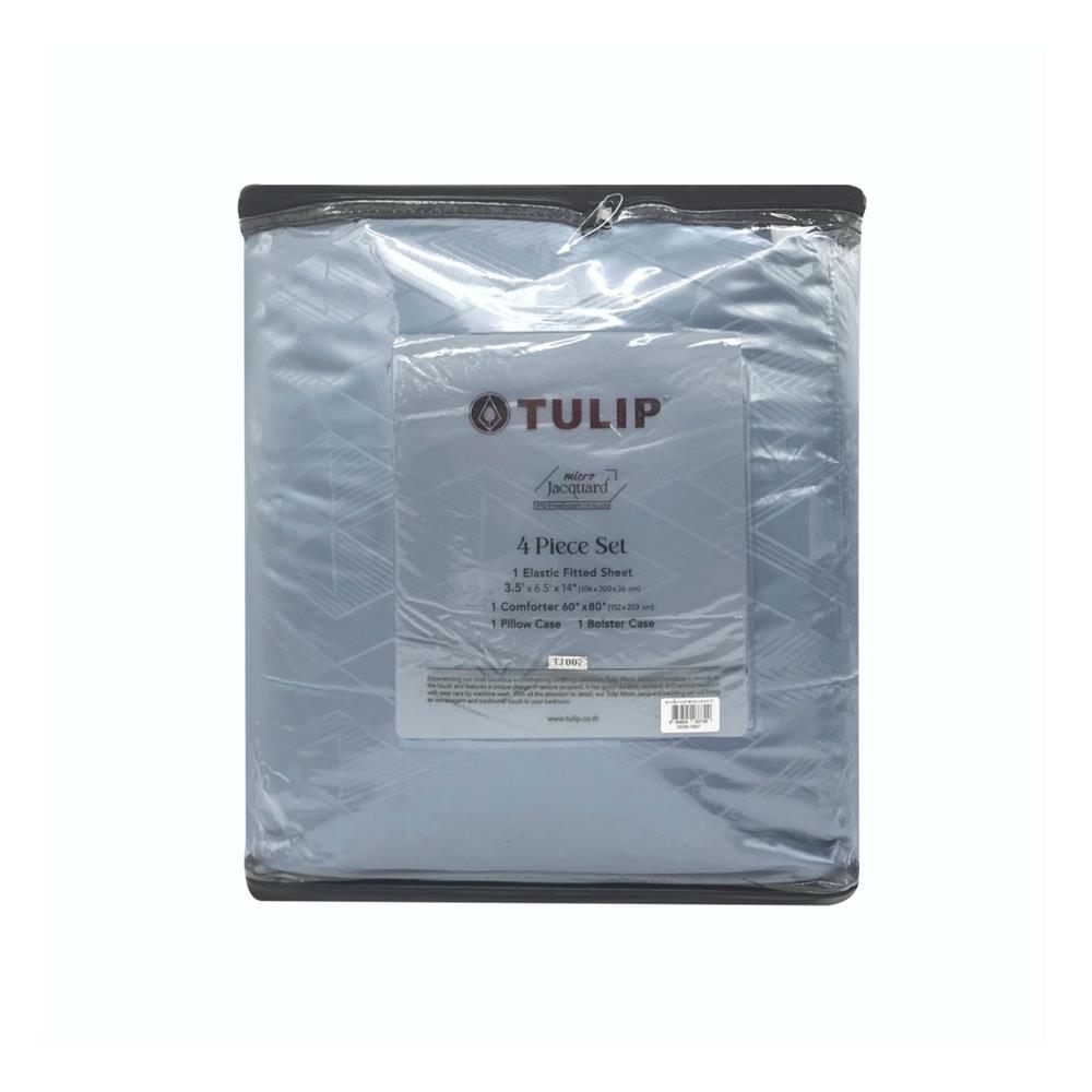 ชุดผ้าปูที่นอน 3.5 ฟุต 4 ชิ้น TULIP MICRO JACQUARD 02185-TJ007