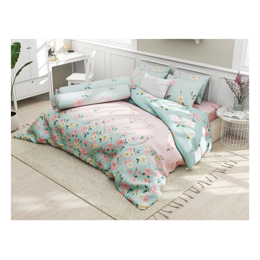 ชุดผ้าปูที่นอน 6 ฟุต 6 ชิ้น FROLINA MICROTEX DF043