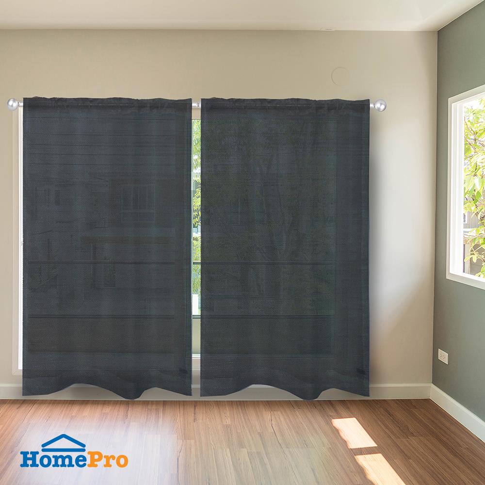 ผ้าม่านโปร่งสอดหู HOME LIVING STYLE RAIN 160X220 ซม. สีเทา