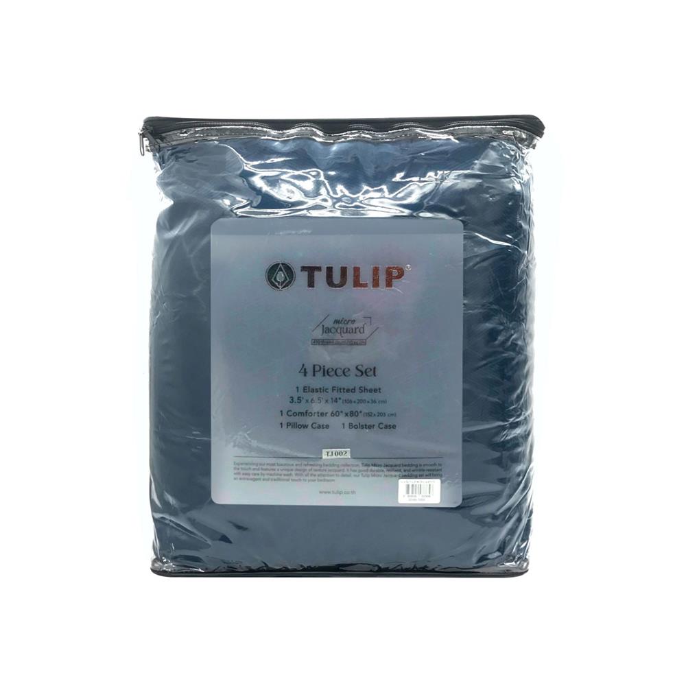 ชุดผ้าปูที่นอน 3.5 ฟุต 4 ชิ้น TULIP MICRO JACQUARD 02185-TJ002
