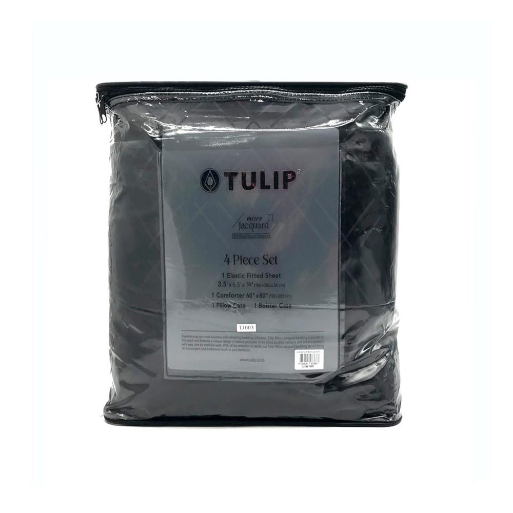 ชุดผ้าปูที่นอน 3.5 ฟุต 4 ชิ้น TULIP MICRO JACQUARD 02185-TJ003