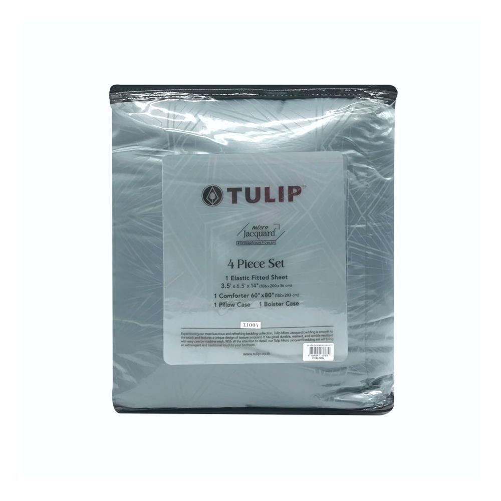 ชุดผ้าปูที่นอน 3.5 ฟุต 4 ชิ้น TULIP MICRO JACQUARD 02185-TJ004