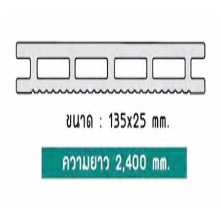 ไม้พื้นภายนอก WPC แบบกลวง WATSADUNIYOM 13.5X240X2.5 ซม. สีน้ำตาลแดง_2
