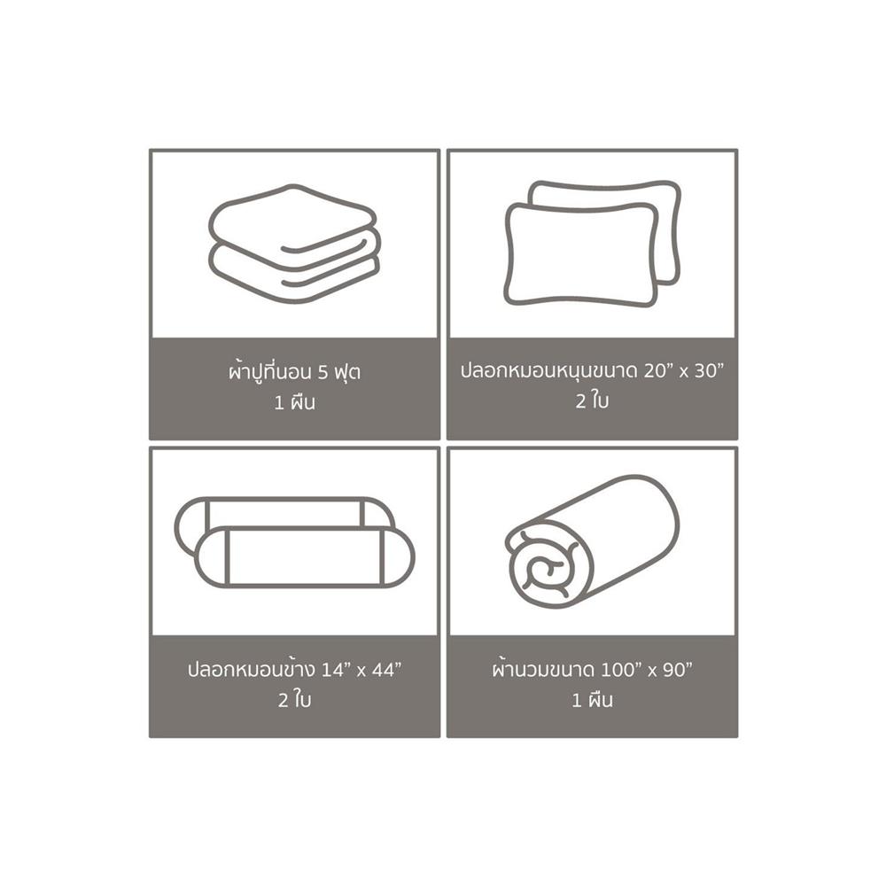 ชุดผ้าปูที่นอน 5 ฟุต 6 ชิ้น PREMIER SATIN ROYAL TOUCH SOLID SPC067