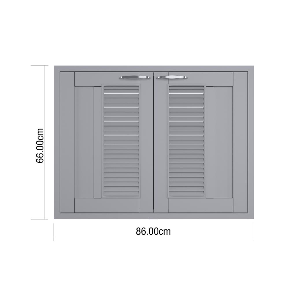 บานซิงค์คู่เกล็ดผสม KITZCHO ZOUL 86x66 ซม. สีเทา