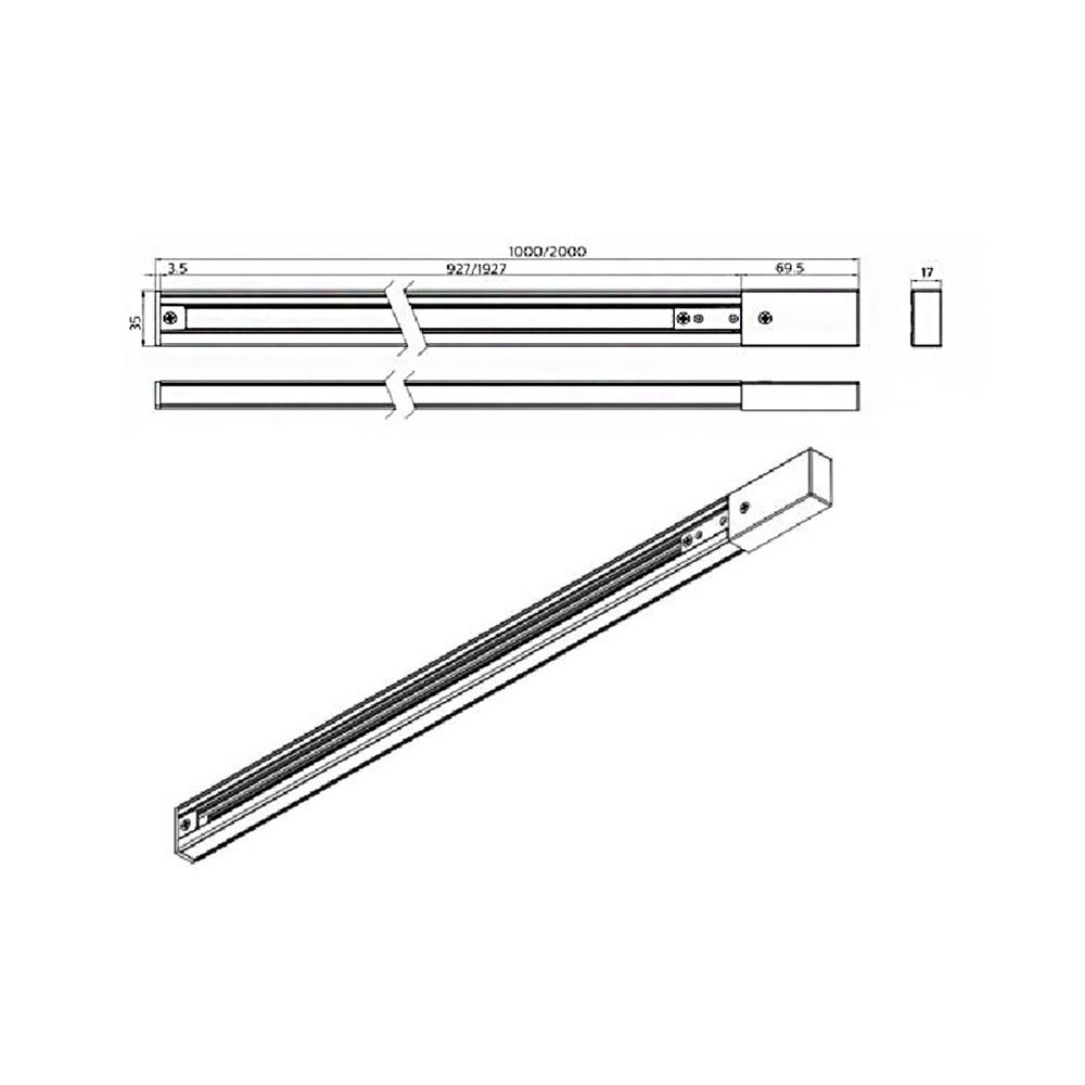 รางไฟแทรกไลท์ PHILIPS RCS033 1 เมตร สีขาว