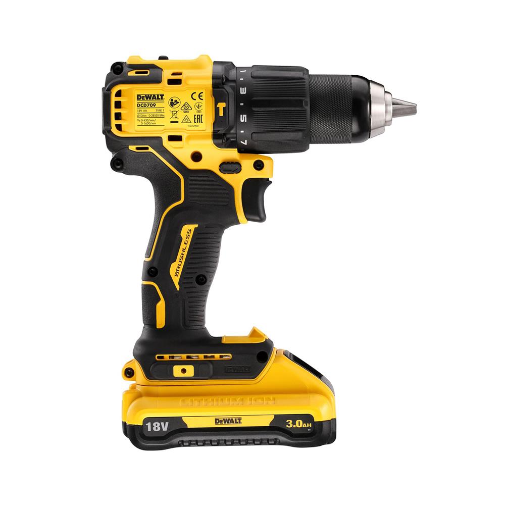 สว่านกระแทกไร้สาย (พร้อมแบตเตอรี่) DEWALT DCD709L2-B1 20 โวลต์