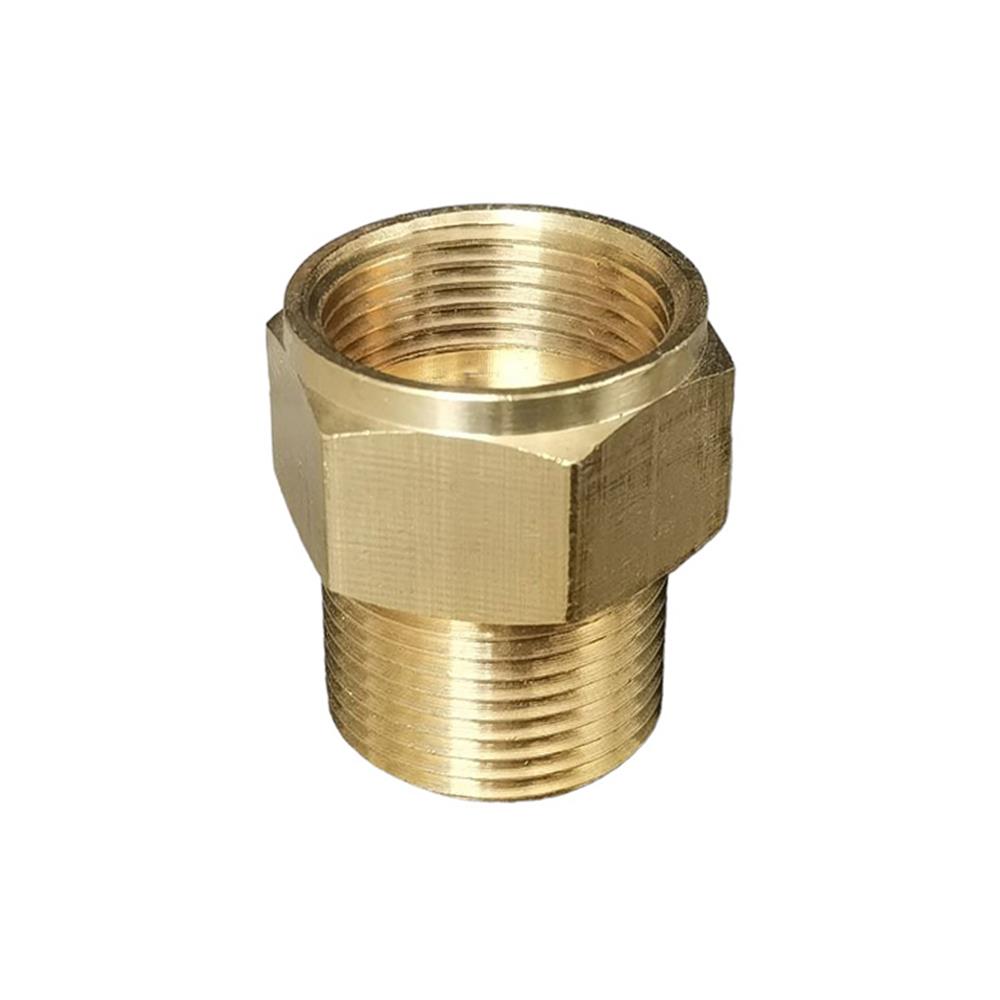 ข้อต่อทองเหลือง SUMO M22x1.5 มม. แกน 15 มม. เป็น 14 มม. สีทอง