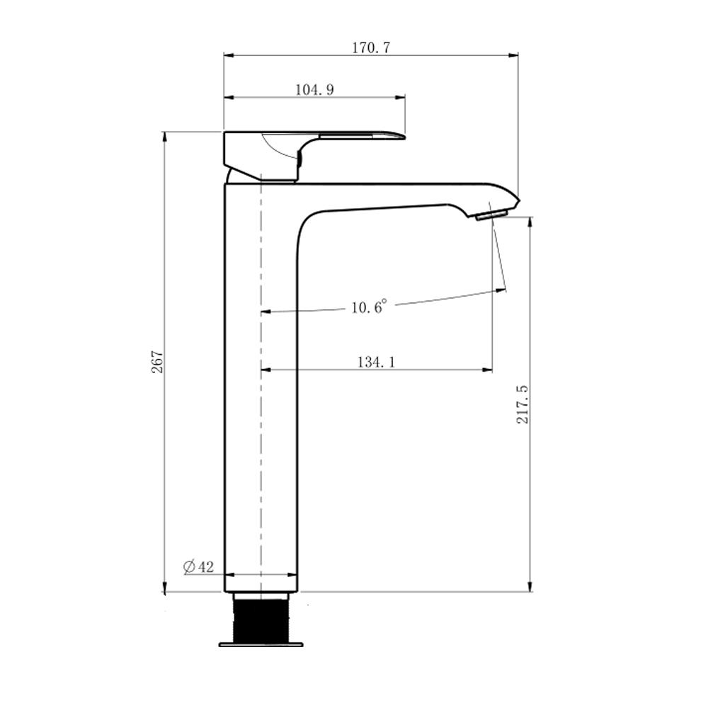 ก๊อกอ่างล้างหน้าเดี่ยว RASLAND DB-90402B สีดำ