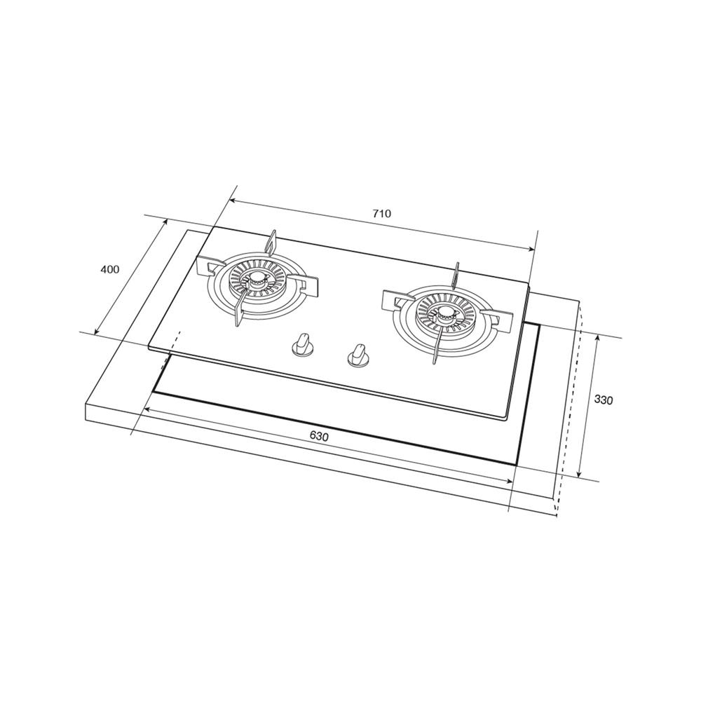 เตาฝังแก๊ส MEX V712M 70 ซม.