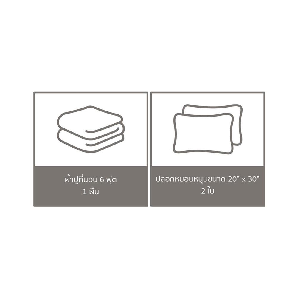 ชุดผ้าปูที่นอน 6 ฟุต 3 ชิ้น PREMIER SATIN ROYAL TOUCH SOLID SPC072