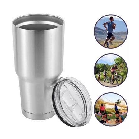 แก้วน้ำสุญญากาศ HANSEN 888 มล. สีเงิน_1