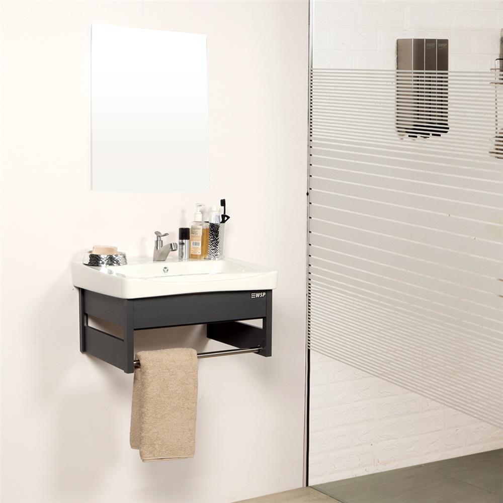 อ่างเคาน์เตอร์พร้อมกระจก WSP BSCT-811 สีเทา