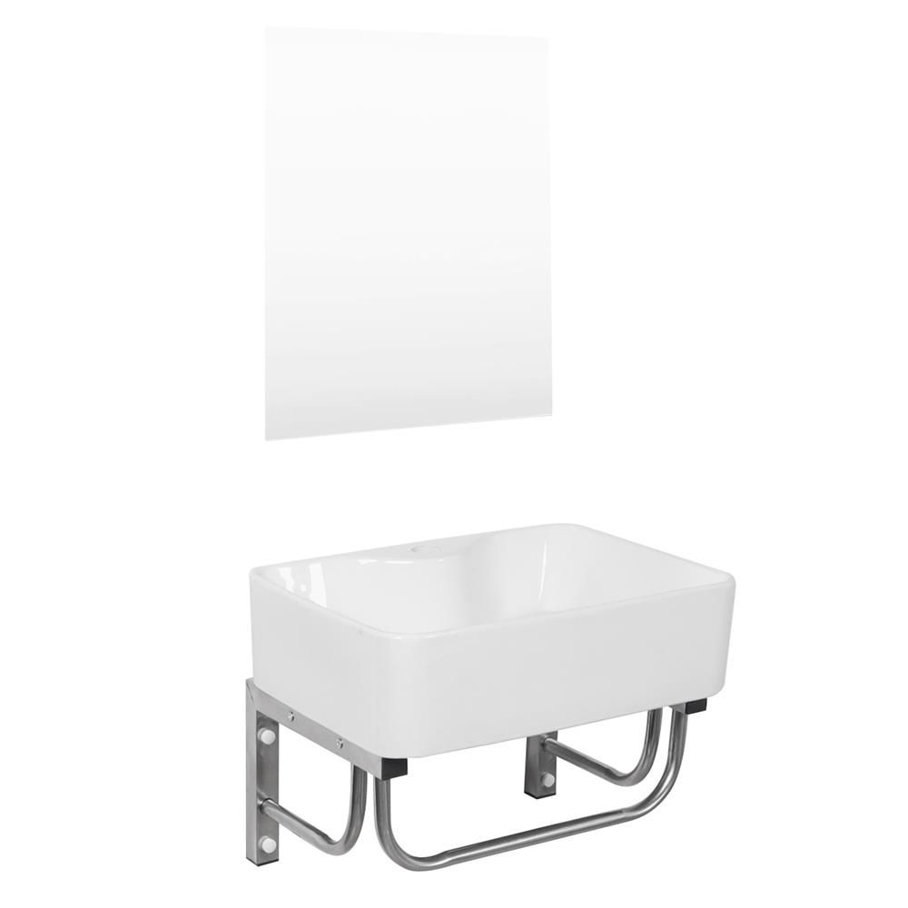 อ่างเคาน์เตอร์พร้อมกระจก WSP BSCT-815 สเตนเลส