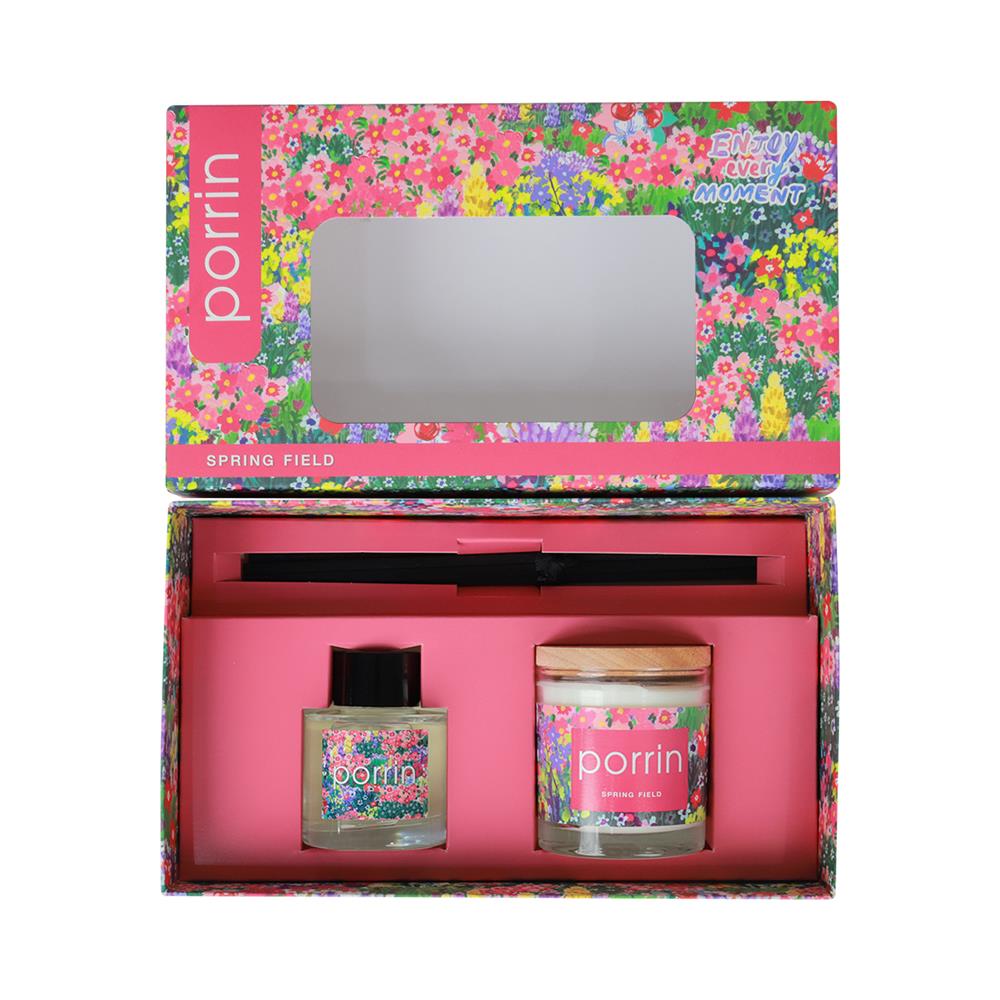 ชุดก้านไม้หอมปรับอากาศและเทียนหอม PORRIN JEEP SPRING FILED