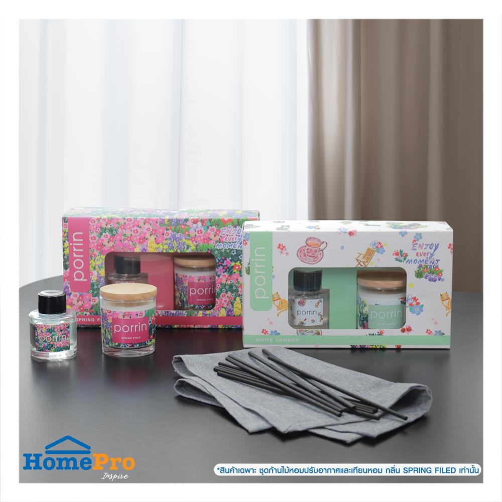 ชุดก้านไม้หอมปรับอากาศและเทียนหอม PORRIN JEEP SPRING FILED