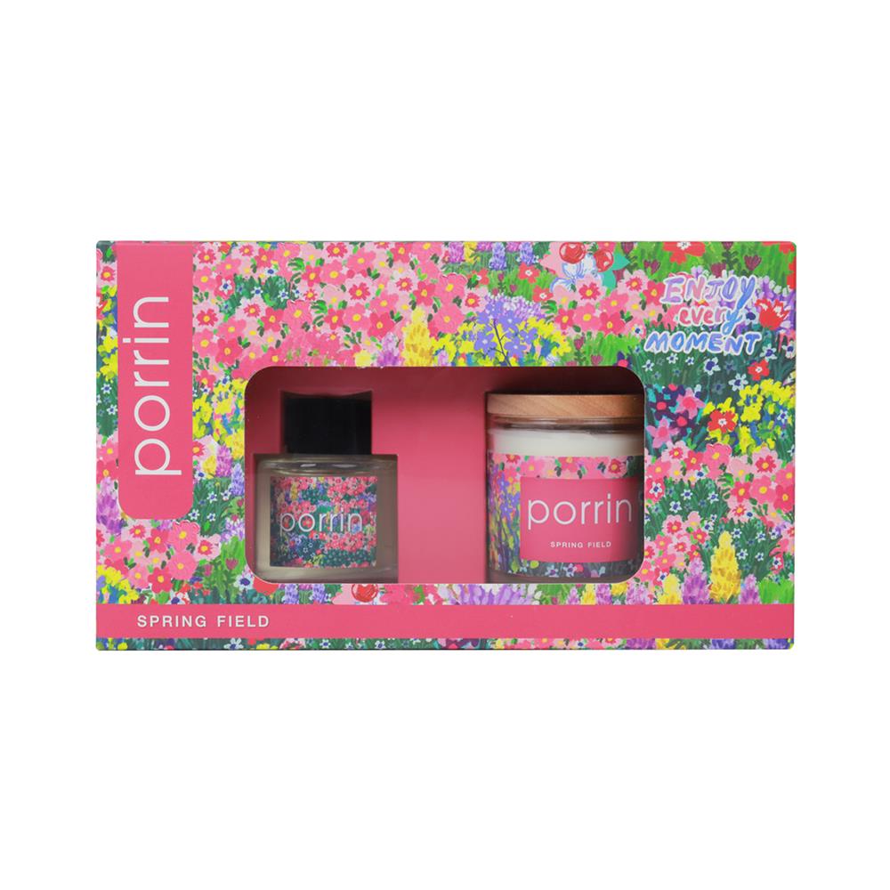 ชุดก้านไม้หอมปรับอากาศและเทียนหอม PORRIN JEEP SPRING FILED