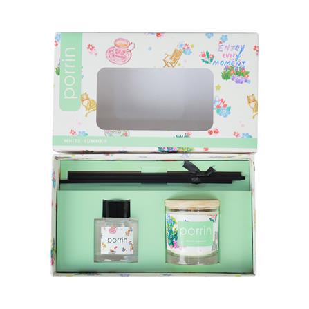 ชุดก้านไม้หอมปรับอากาศและเทียนหอม PORRIN JEEP WHITE SUMMER_4