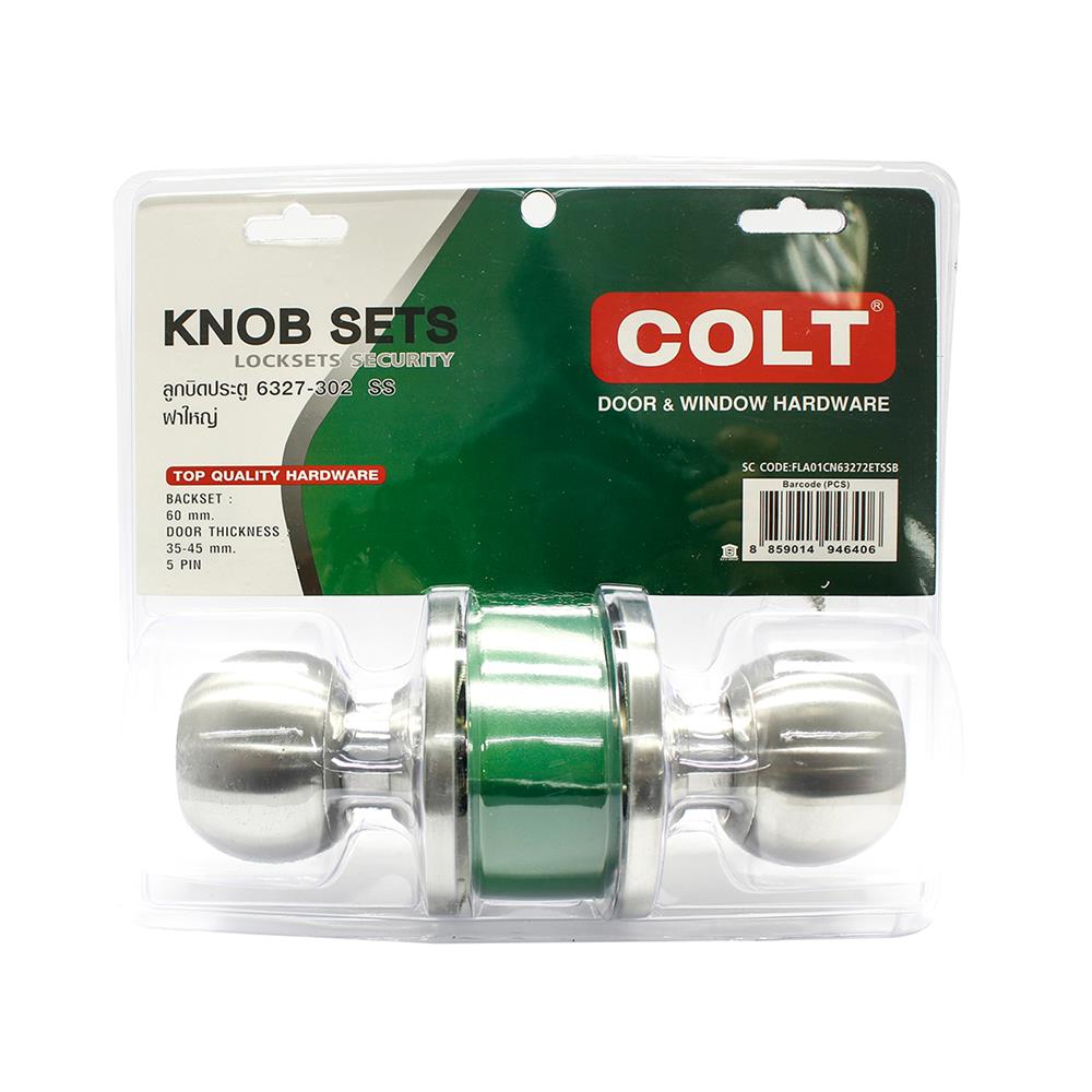 ลูกบิดทั่วไป หัวกลม COLT 6327-302 ฝาใหญ่ สีสเตนเลส