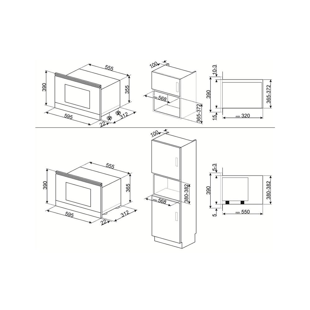ไมโครเวฟ+เตาอบ SMEG MP322X1+SO6302TX