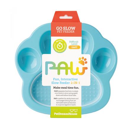 จานอาหารพร้อมแผ่นเลีย PETDREAMHOUSE 2IN1 SMALL SLOW FEEDER & LICK PAD สีฟ้า_0