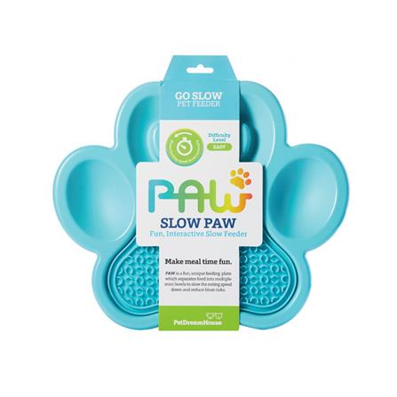 จานอาหารพร้อมแผ่นเลีย PETDREAMHOUSE 2IN1 SLOW FEEDER & LICK PAD สีฟ้า_0