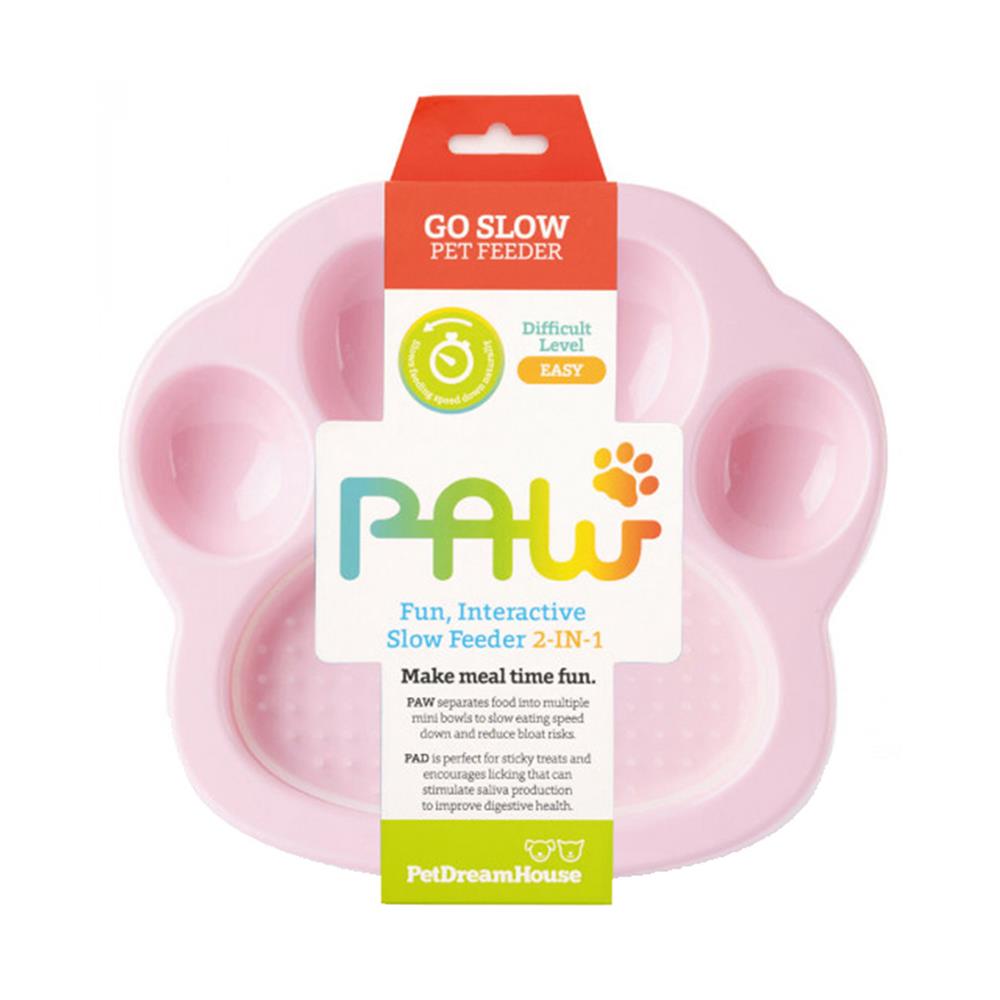 จานอาหารพร้อมแผ่นเลีย PETDREAMHOUSE 2IN1 SMALL SLOW FEEDER & LICK PAD สีชมพู