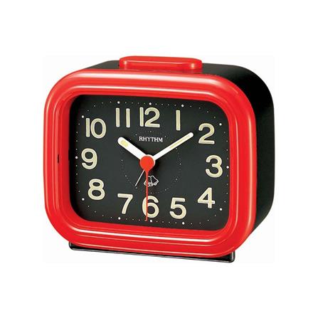 นาฬิกาตั้งโต๊ะพลาสติก RHYTHM 4RA888-R02 4X4.5 นิ้ว สีแดง/ดำ_0